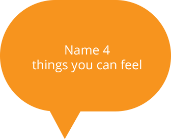 Name 4 
things you can feel
